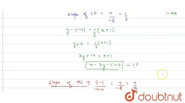 If AD, BE and CF are the altitudes of Delta ABC whose vertex A is (-4,5). The coordinates of poi...