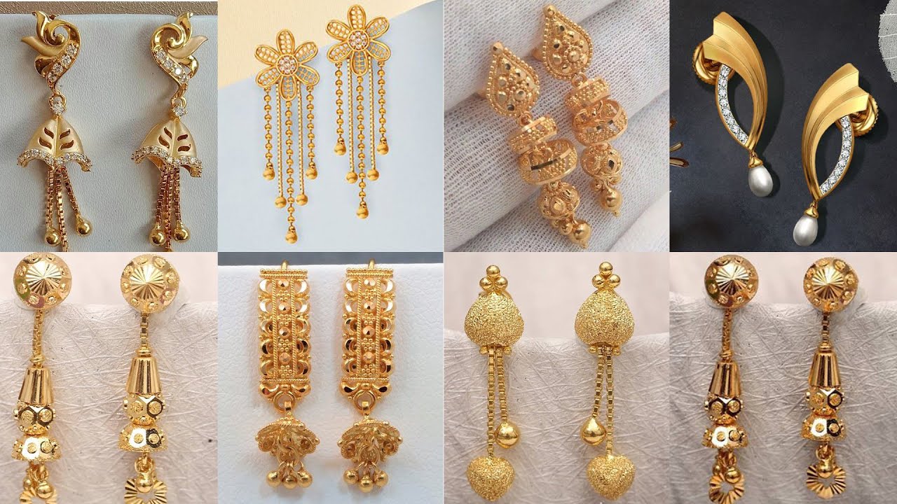 Gold Earrings Design 2022 Ruby Earrings Gold Jewellery Collection Punjabi  Bali Jewellery - YouTube