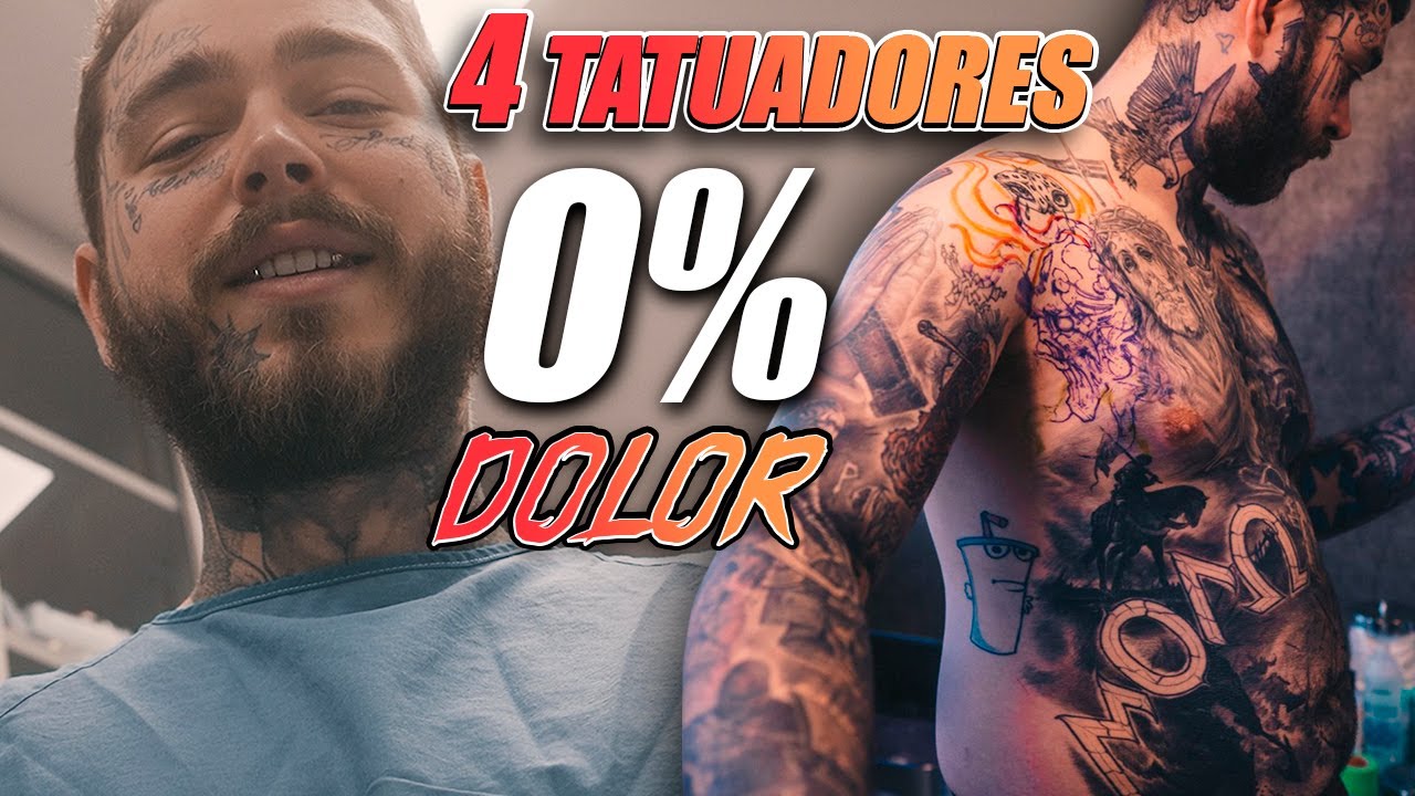 POST MALONE se TATÚA con ANESTESIA GENERAL + 4 TATUADORES + 1 DENTISTA 🤔