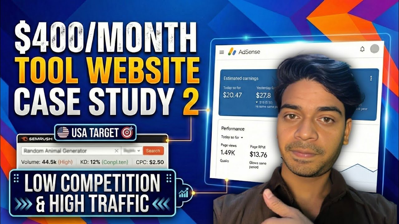 Tool Website Case Study Make $400/Month | Low Competition international Tool Blog Website 