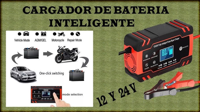 Cargador De Baterias Para Carro Y Motos, Es Inteligente 12v/8a 24v/4a  (UNBOXING) 