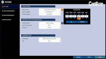 Date and Time - CAMSCAN DVR 3000, 5000, 6000, and 8000 Series