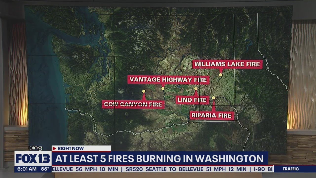 At least 5 fires burning in Eastern Washington FOX 13 Seattle YouTube