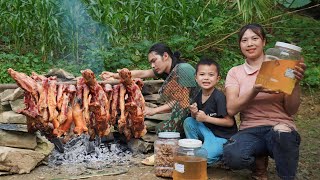 How to make smoked pork feet, long-term preservation process, farm life, SURVIVAL ALONE