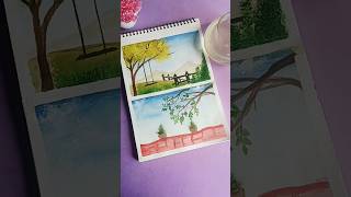 Beautiful water colour painting # easy painting #shorts