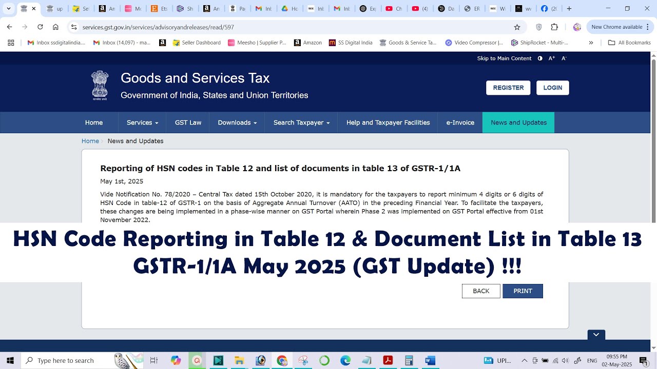HSN Code Reporting in Table 12 & Document List in Table 13 | GSTR-1/1A ...