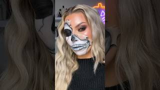 Half Skull Halloween Makeup! #makeup #makeupshorts #halloweenmakeuplook #halloweenmakeup