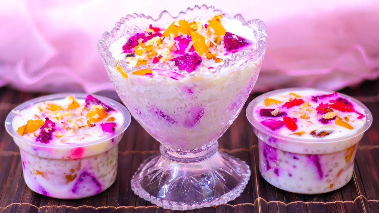 সাবুদানার তৈরী ভীষণ মজার ডেজার্ট রেসিপি Milk Fruits With Sabudana