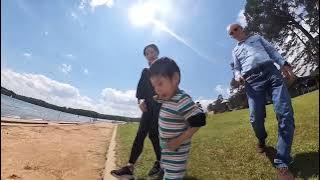 Adrian, Mommy and Grandpa at Van Pugh North Park, Lake Lanier