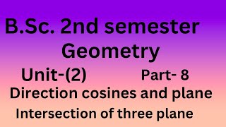 Intersection of three planes and numericals