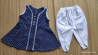 Cute baby dress cutting and stitching.