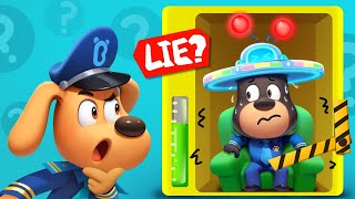 lie detector hat detective cartoon good habits kids cartoon sheriff labrador babybus