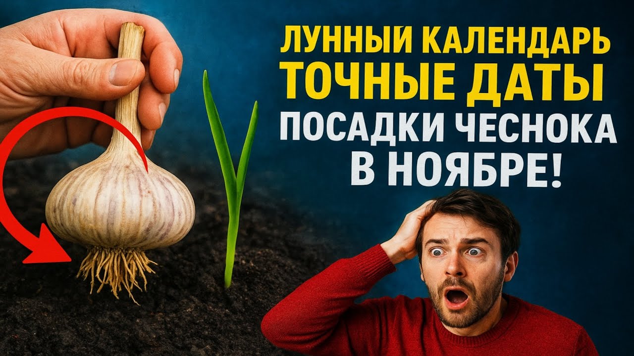 ЛУННЫЙ КАЛЕНДАРЬ: ТОЧНЫЕ ДАТЫ посадки чеснока в ноябре! Секрет УРОЖАЯ-ГИГАНТА раскрыт