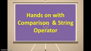 Famous Comparison and String Operators in Java Script Wealth