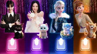 Cute Cats Song Covers | Wednesday Dance Bloody Mary | Jisoo Flower | Elsa Enemy | Anna Dancin Games