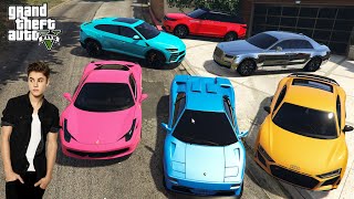 GTA 5 - Stealing JUSTIN BIEBER's Luxury Cars With Franklin | (Real Life Cars #127)