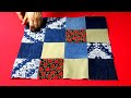 DIY청지배색 사각 패치웍 방석 / Square "Denim Patchwork" Sitting Cushion