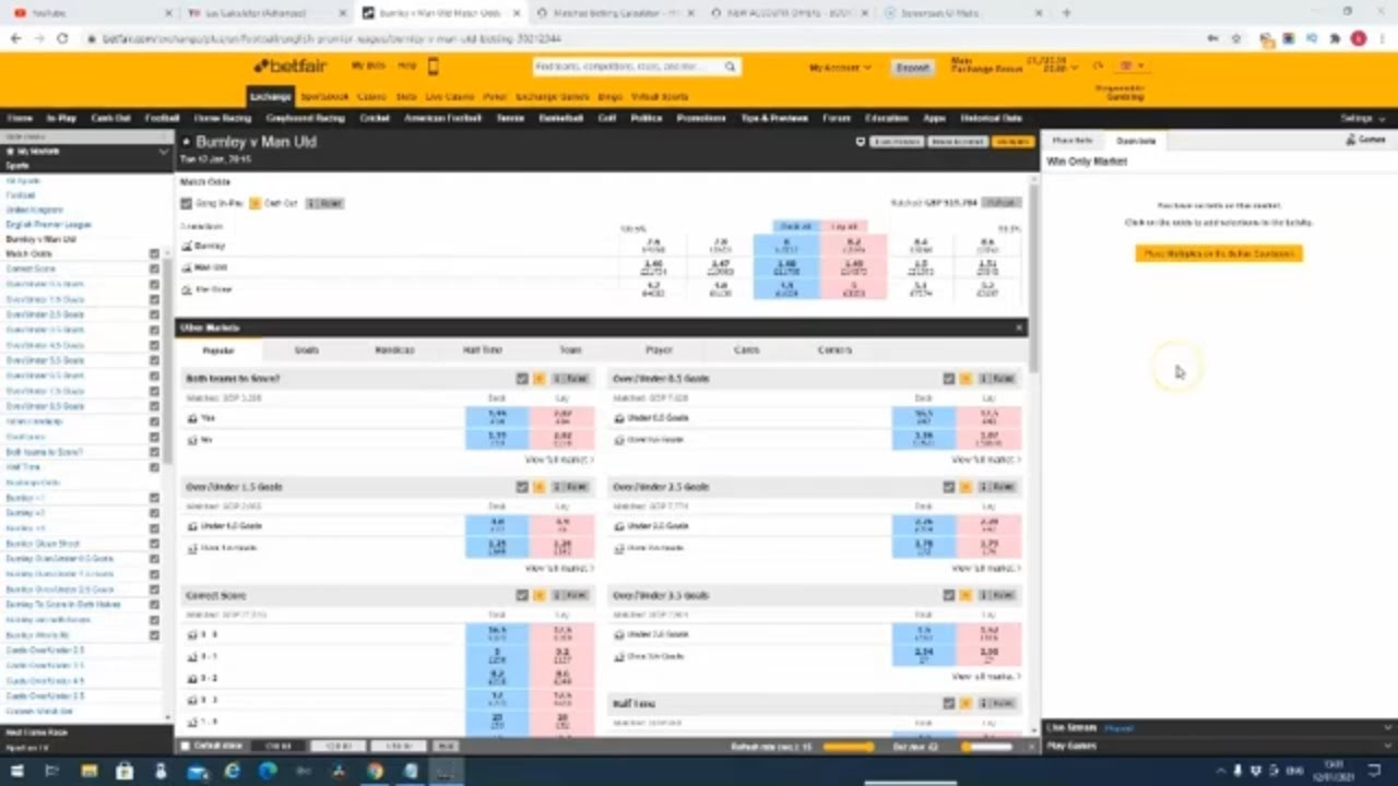 Fix Betfair Unmatched Bets Using Tricky Bet Calculator to Make Money