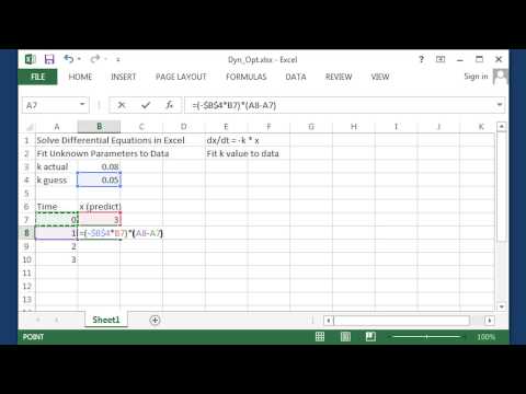 Euler's Method for ODEs in Excel