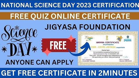 National Science Day Quiz Free Certification | Free Certificate Online