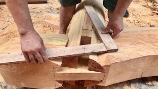 90 minutes: How to make wooden joints of traditional wooden houses ? #woodworking