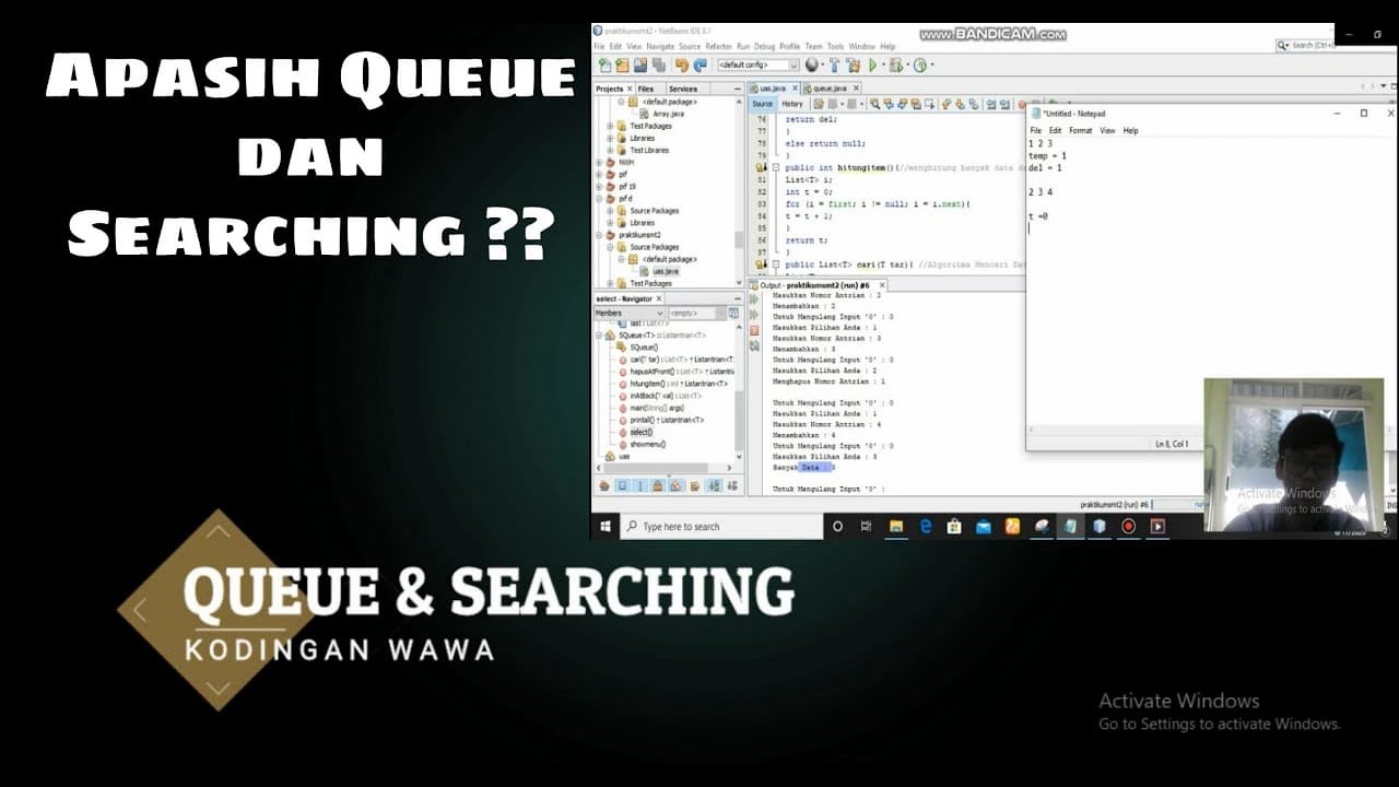 Part 2/2 - Output Queue and Searching Java Program - YouTube