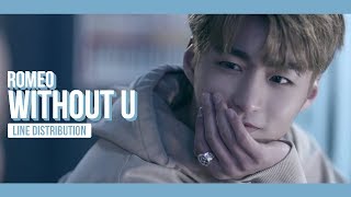 ROMEO - WITHOUT U Line Distribution (Color Coded) | 로미오 - 니가 없는데