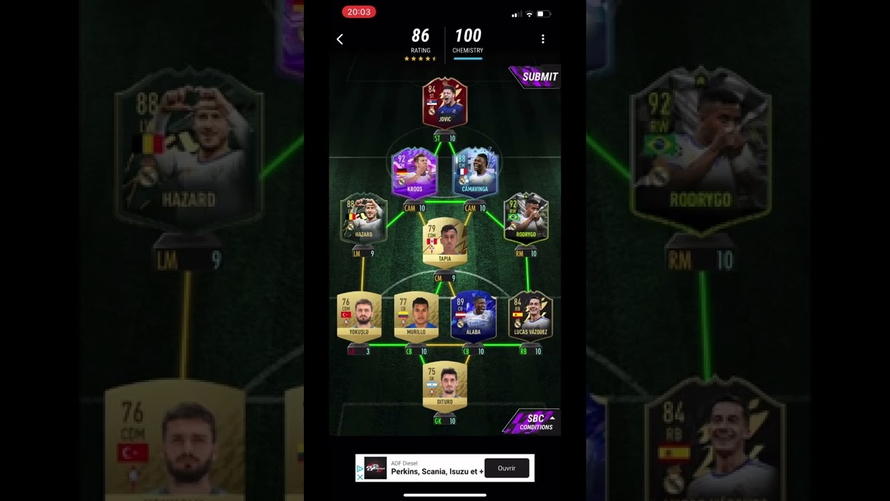 New SBC Live Celta vs Réal Madrid MADFUT 22 solution