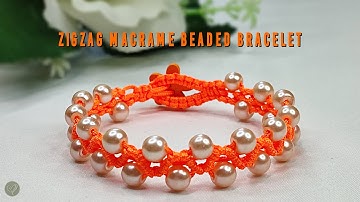 Zigzag Macrame Beaded Bracelet | Macrame Bracelet Tutorial