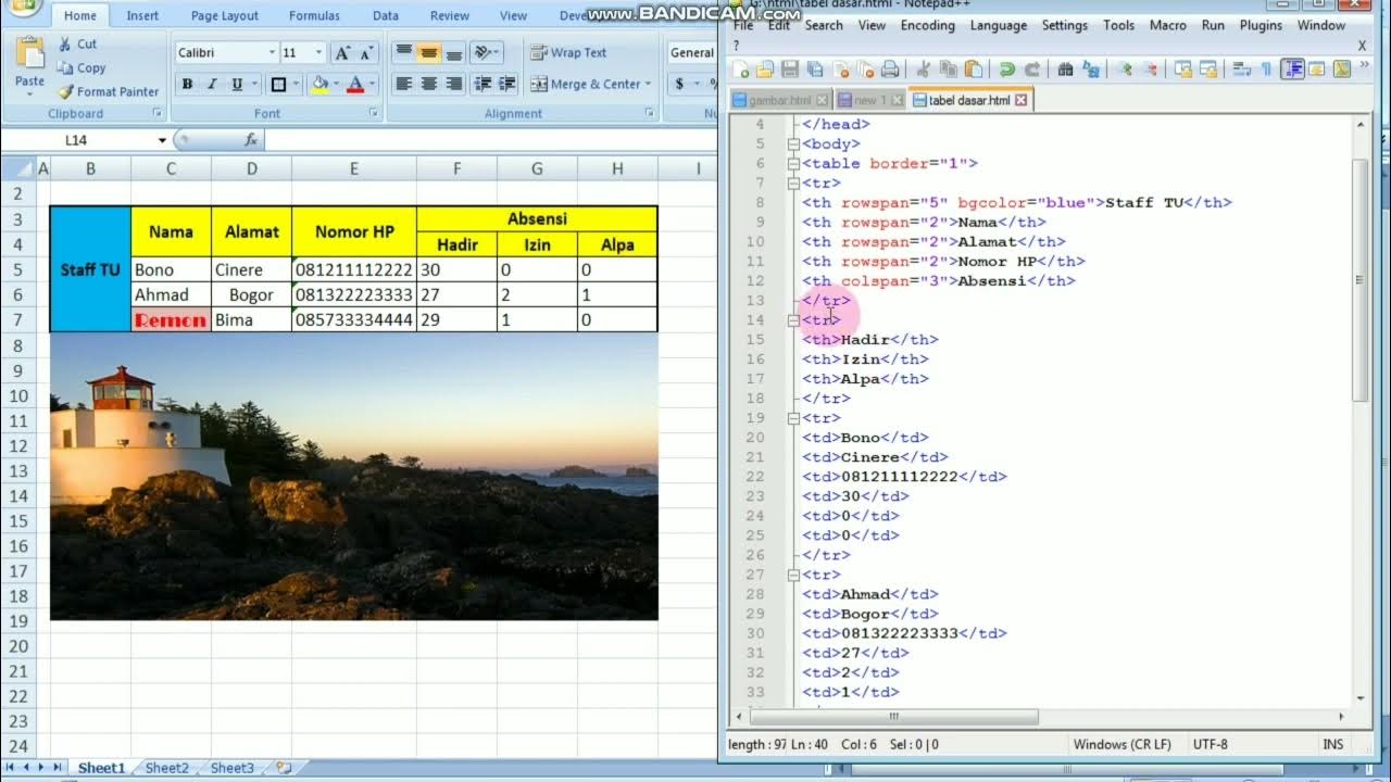 Tutorial HTML Part 5_2 Tabel Colspan dan Rowspan + Insert Gambar pada