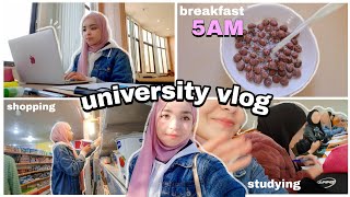 يومياتي كطالبة جامعية : روتين ال 5 صباحا 💪 ، دراسة ، تجهيزات رمضان 💗🌙 || productivity day
