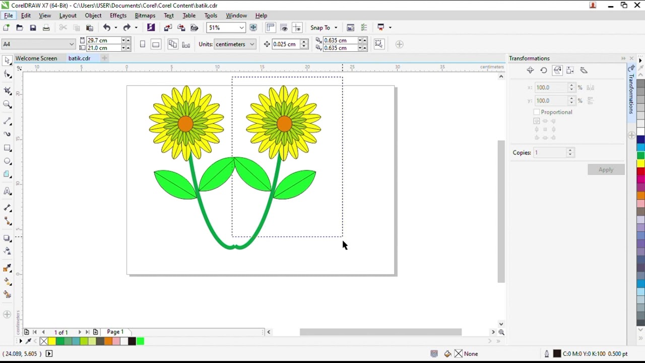 Desain Bunga Matahari menggunakan metode Copy & Paste | TUTORIAL ...