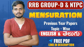 RRB Group D and NTPC Previous Year papers | Mensuration One Shot Basics to Advanced |