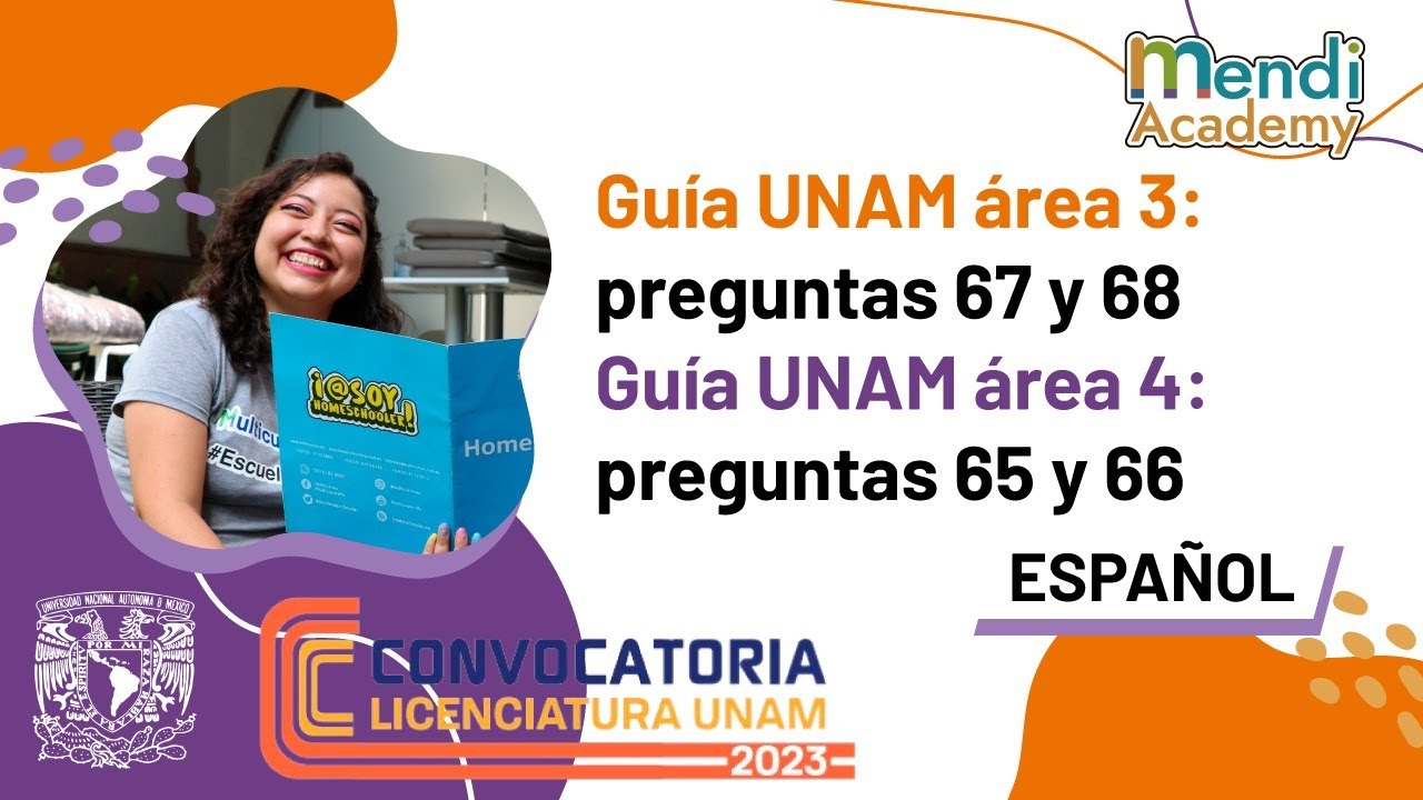 Guía #UNAM de #Español para el Área 3 preguntas 67 y 68 y Área 2