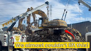 80,000lb Excavator Stuck on Giant Landfill (Full Recovery)