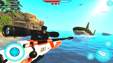 Angry Shark Sniper 3D - Megalodon Shark Attack Zoo Hunter Games - Android Gameplay #8