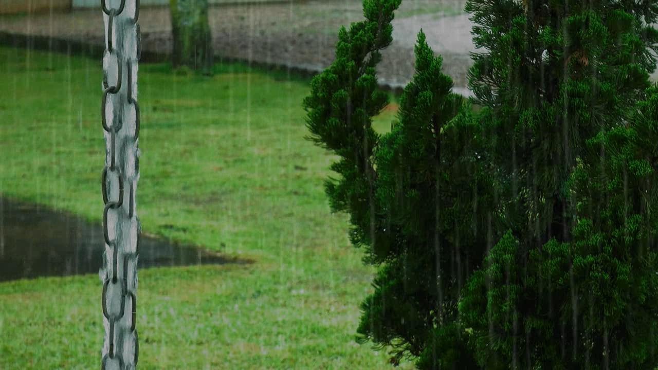 【眠れぬ夜の睡眠導入雨音】裏庭に降る激しい雨と雷の音が鼓膜に心地良く響き3分で熟睡する｜奥行きのある立体サウンド｜瞑想｜集中｜ピンクノイズ｜ホワイトノイズ｜ASMR｜雨音｜雨の音｜睡眠