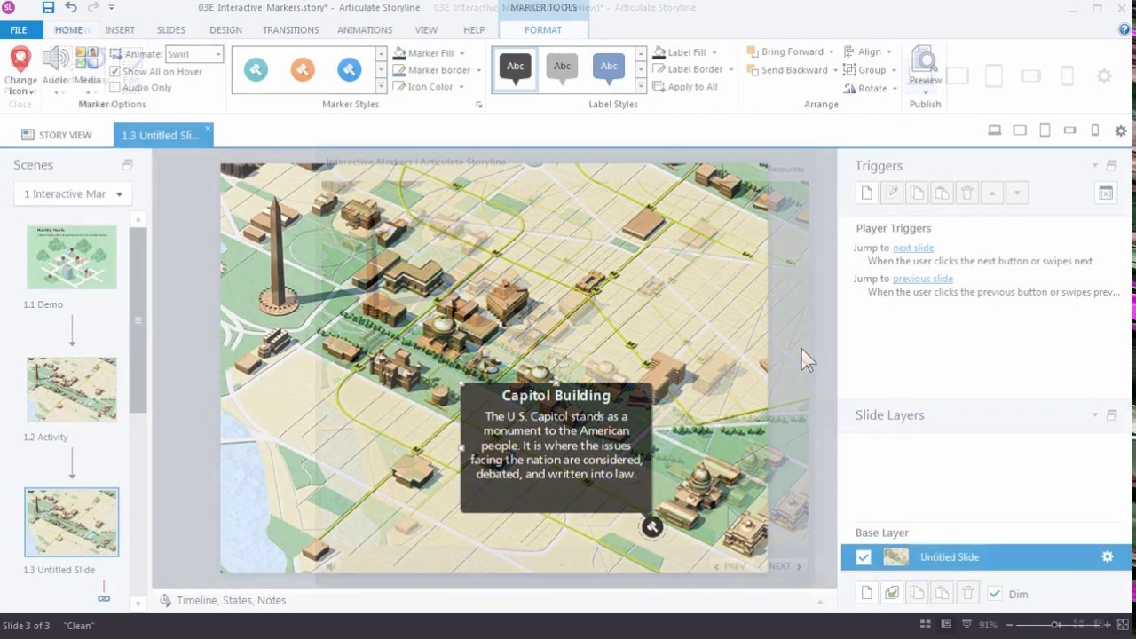 Articulate Storyline 360 Edit And Format A Marker Youtube