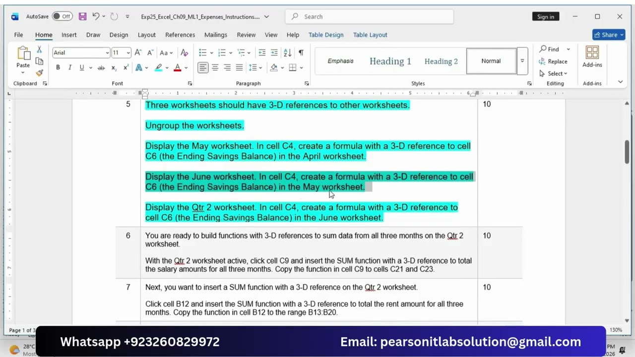 Exp25_Excel_Ch09_ML1_Expenses | Excel Chapter 9: Grader Mid-Level 1 - Personal Expenses #Expenses