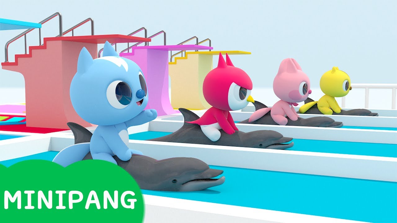 ⁣Aprende colores con Miniforce | juego de carreras de natación | Color play | Mini-Pang TV 3D Play
