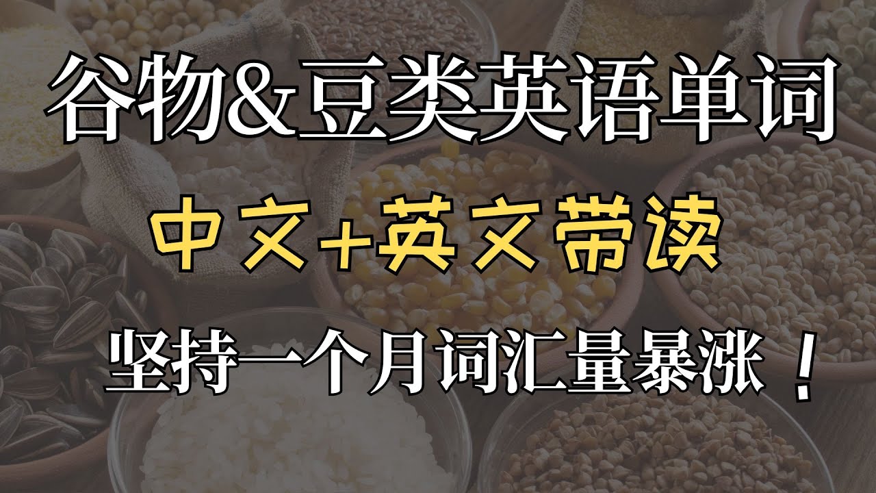 常见谷物 豆类英语单词 零基础英语 穀物 豆類英語單詞 Grains Beans English Vocabulary Youtube 常见谷物 豆类英语单词 零基础英语 穀物 豆類英語單詞 Grains Beans English Vocabulary Youtube