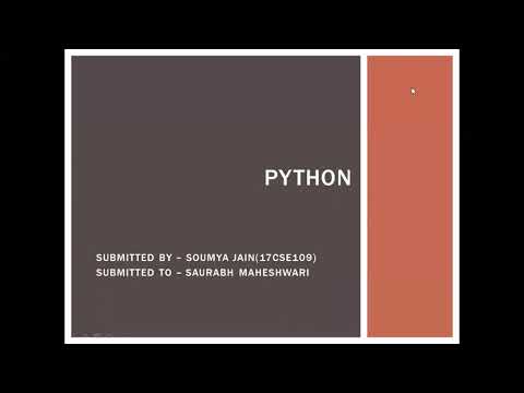industrial training presentation on python