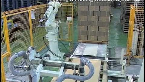 Palletizing Cardboard with Robotic Labeling - Kawasaki Robotics