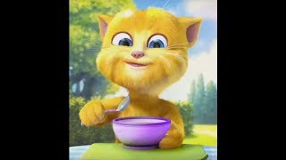 The cat eats food القط المتكلم ياكل الطعامTalking Ginger 2 - Eat With Me
