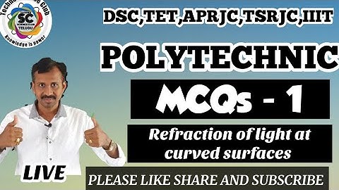 POLYCET | PRACTICE TEST | Refraction of light at curved surfaces part   1