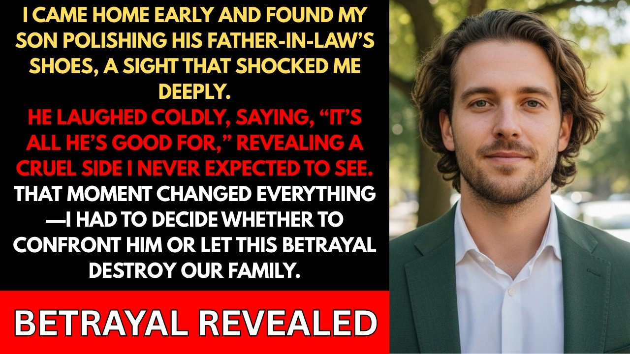 I Found My Son Polishing His Father-In-Law’s Shoes… He Laughed: “It’s All He’s Good For.” So I...