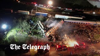 video: Greece train crash: Station master arrested after head-on collision kills at least 43