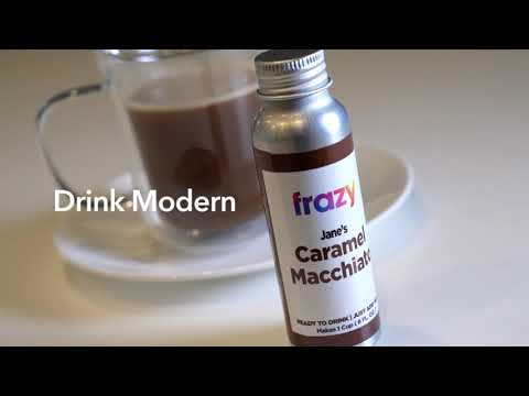 Frazy Bottles are 2.75 oz. concentrated versions of ready-to-drink, highly-customized specialty coffees delivered in compact, shelf-stable bottles straight to your door. Available as a six-pack or twelve-pack, the directions are simple: pour, add hot or cold water, mix and enjoy. Frazy Bottles are 2.75 oz. concentrated versions of ready-to-drink, highly-customized specialty coffees delivered in compact, shelf-stable bottles straight to your door. Available as a six-pack or twelve-pack, the directions are simple: pour, add hot or cold water, mix and enjoy.