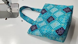 Very beautiful ladies handbag cutting and stitching/ shopping bag/ diy bags - kavita tutorial bags Resimi