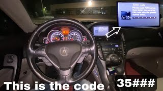 2012 Acura TL radio code